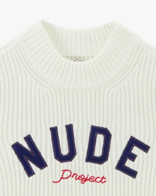 Nude Project Wifey Knit Cropped Sweater White Best