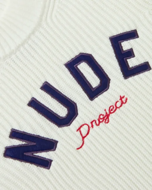 Nude Project Wifey Knit Cropped Sweater White Best