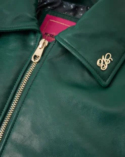 Nude Project World Cup Leather Bomber Jacket Clearance
