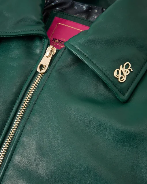 Nude Project World Cup Leather Bomber Jacket Clearance