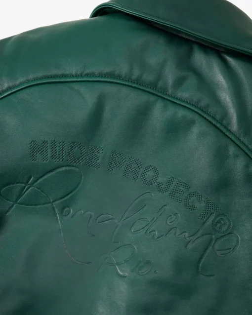 Nude Project World Cup Leather Bomber Jacket Clearance