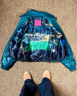 Nude Project World Cup Leather Bomber Jacket Clearance